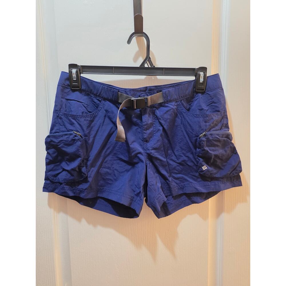 Columbia AL4574 Navy Cargo Hiking Shorts Belted Gorpcore M - Picture 2 of 10